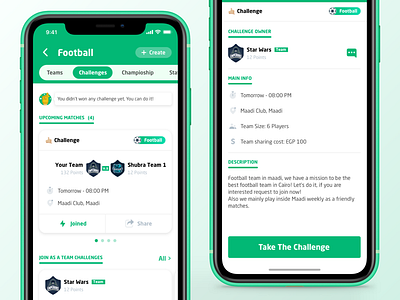 Social Sports App ⚽️Challenge app challenge championship entrepreneurship illustration match mobile sport ui ux