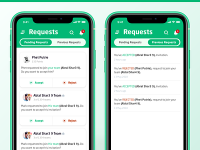 Social Sports App ⚽️ Requests app mobile mobile ui social sport ui ux