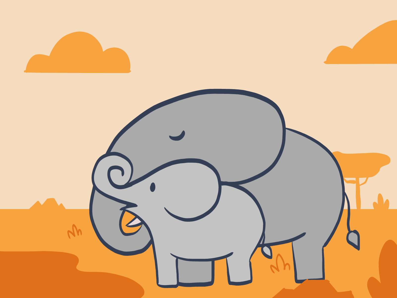 E for Elephant 2d animation animate cc animation illustration