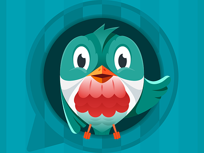 Green Bird app illustration splash