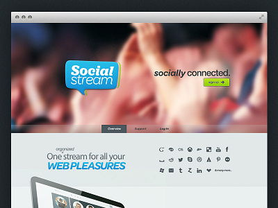 Social Stream - Home homepage networking social ui ux web