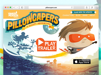 Pillowcapers bed cartoon design development experience front end ipad kids magical pillowcapers ux web