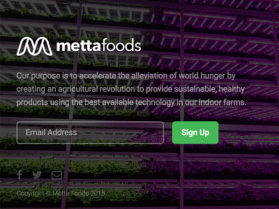 Agriculture/Foods Startup — Landing Page brand clean design farm farms food front end logo metta simple ui ux
