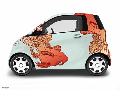 3D Eco car mockup
