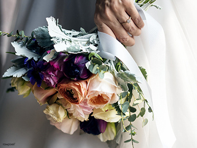 Beautiful Bride and her bouquet