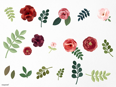 Beautiful Flower papercraft set by ALe Ae for rawpixel on Dribbble