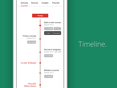 Timeline app flat ios iphone layout minimal mobile profile timeline ui user interface white