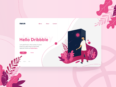 Hello, Dribbble! illustration web design