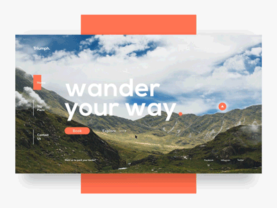 Triumph - Website Landing Page design landingpage motion design tourism webdesign