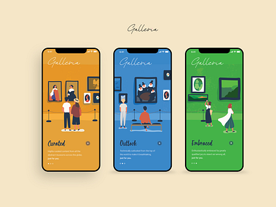 Galleria - Museum App Onboarding UI Concept appdesign uiux illustration