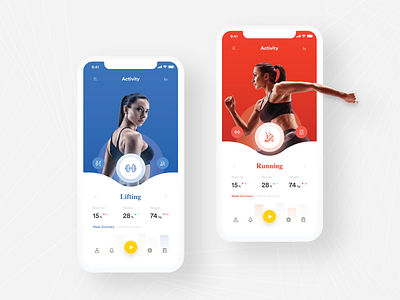 Fitness Activity App appdesign uidesign