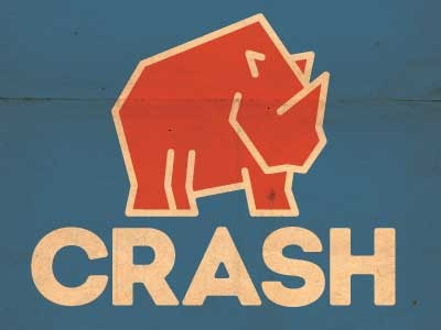 Crash Logo Design collective creative direction design illustration illustrator logo orange rhino wip