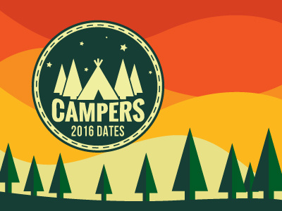 Camping camping colors hiking illustrator summer tent trees