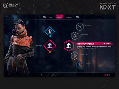 Ubisoft Toronto NEXT 2019 - Game UI Design abilties console game ui ubisoft ui ux