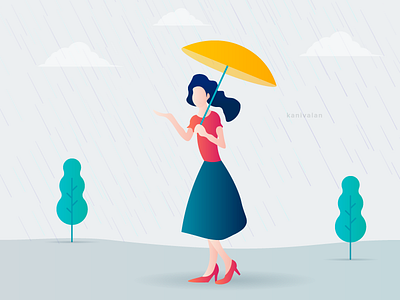 Rain Illustration by Kanivalan on Dribbble