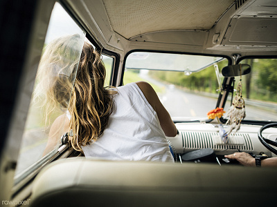 Women in car No.5 blowing car hippy journey lifestyle photography road trip travel wanderlust window winds woman