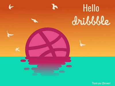 New day New beginning colourfull design dribbble first shot flat illustration illustration art shot sunrise typography vector