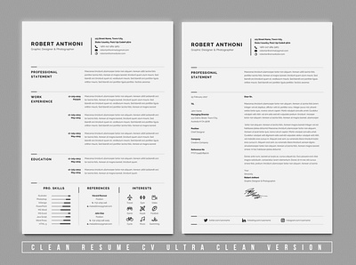 Minimal Resume booklet clean creative cv docx download indesign instand job mac minimal minimalist modern pages photoshop resume seekers template vitae word