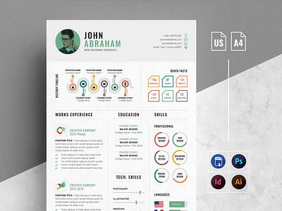 Info-graphic Resume Cv Word by White Graphic on Dribbble