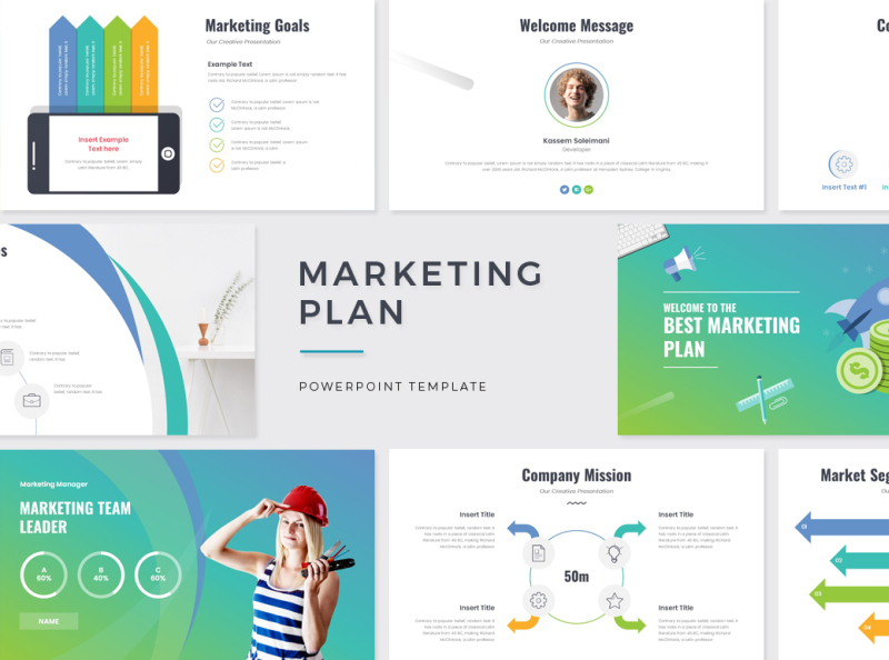marketing Plan PowerPoint Template by White Graphic on Dribbble