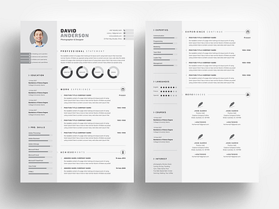 3 Pages Clean Resume/CV Template branding clean resume creative resume cv cv design cv template minimalist resume resume resume mac pages resume template stationery word resume
