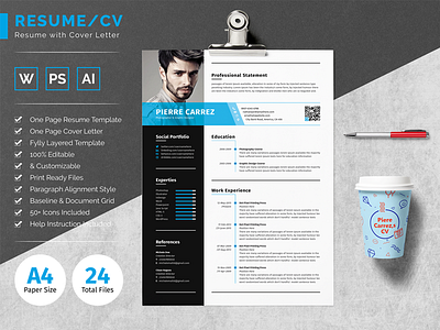 Modern Resume Template clean resume creative resume cv cv template infograohice resume modern resume resume resume instant download resume template word resume