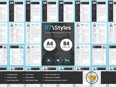 07Styles Clean Resume Pack clean resume clean resume pack cv cv bundle cv pack cv template resume resume bundle resume pack resume template