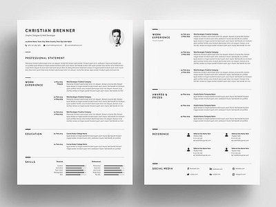 Minimal Resume Template 4 Pages clean resume creative resume cv cv design cv template minimalist resume modern resume resume resume design resume mac pages resume template resume word