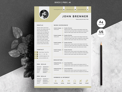 Minimal Resume Template 2 Pages clean resume creative resume cv cv template infograohice resume modern resume resume resume instant download resume template word resume