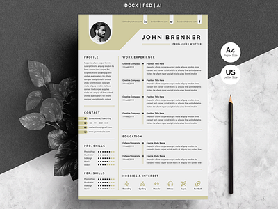 Minimal Resume Template 2 Pages