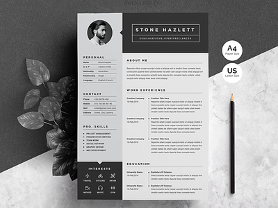 Resume|CV Template 2 Pages clean resume cv cv design cv template minimal resume resume resume mac pages resume template
