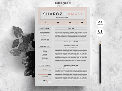 Minimalist Resume | 4 Pages Pack