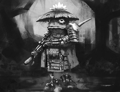 samurai frog character art digital painting digitalart frog illustration illustrator sketch swamp toad