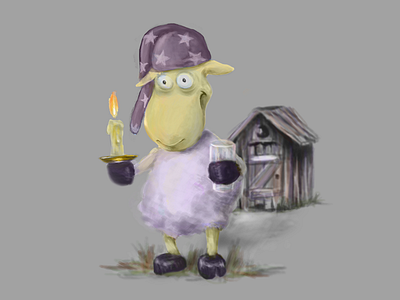 Insomniac Sheep character illustration insomniac night painting photoshop sheep what the flock