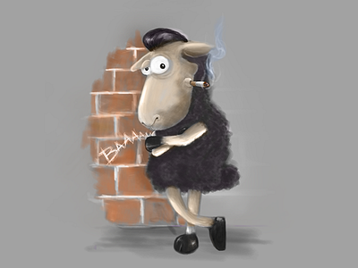 Blaaaack Sheep bad black character cute illustration painting photoshop sheep what the flock