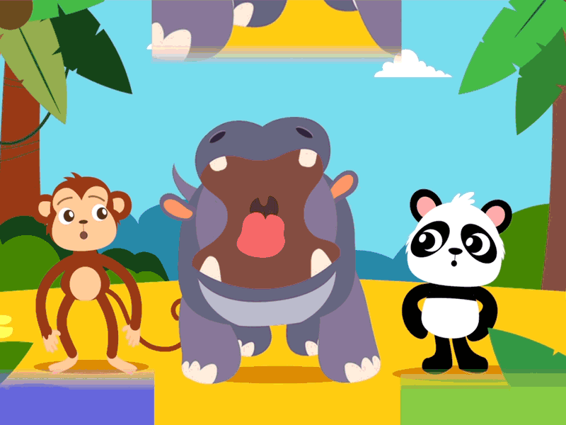 Jungle kids after effects animation character design cute gif kids motion panda