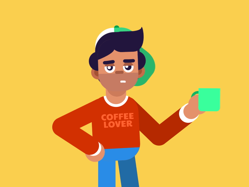 Coffee Time aftereffects animation characterdesign coffee coffee cup domestika gif gif animated loop motion motion design motiong