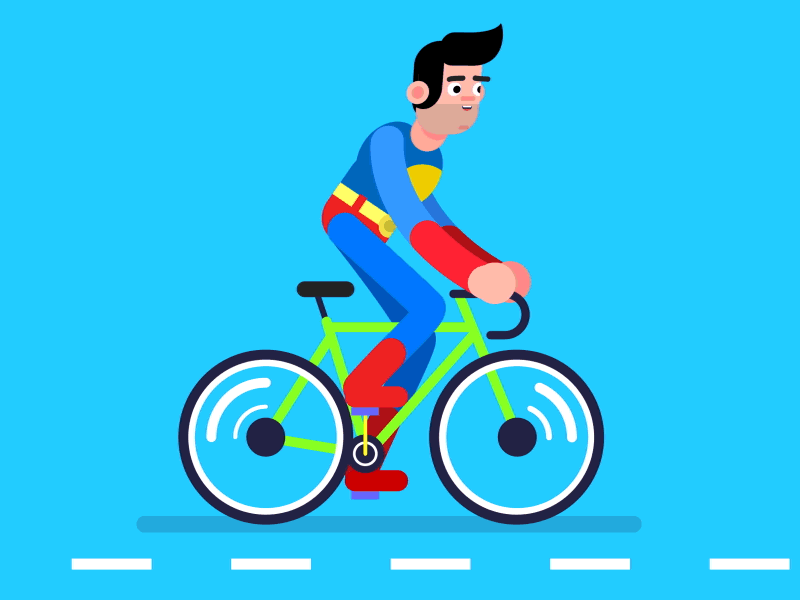 Super Biker 2d animation aftereffects bike characterdesign gif loop motion design superman