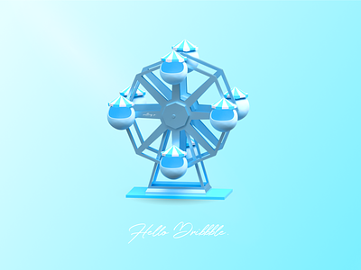 Cute Ferris Wheel 3d abstract blender blender 3d blender3d blue cute design ferris wheel