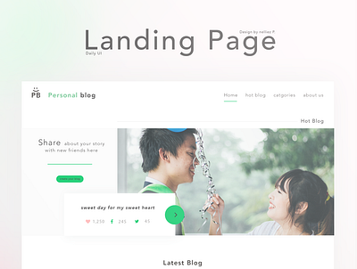 Daily UI 003 : Landing Page #DailyUI landing page design landingpage pastel color ui ux uidesign uxui web design