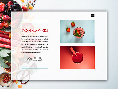 Food Tentation design food navigation recipe site smoothie ui web