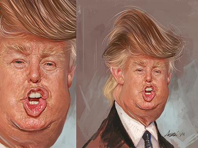 Caricature of Donald Trump caricature cartoon crazy trump digital art digital painting donald trump drawing fun illustration