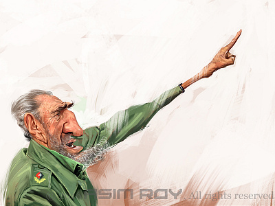 Caricature of Fidel Castro caricature catooning character design design digital art drawing fidel castro fun illustration painting
