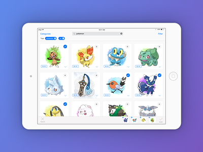 iPad image browser file browser filter image ios ipad pokemon selector sketch