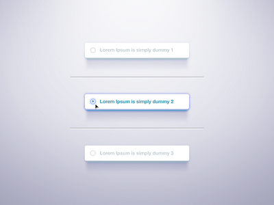 Radio Buttons 3d box button choice clean list radio simple