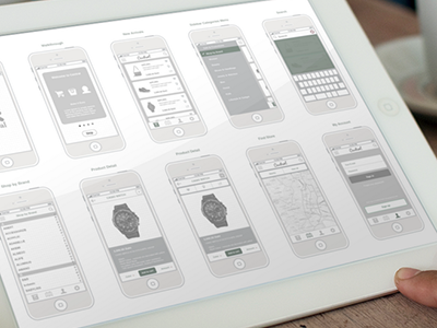 Wireframe app bw illustrator ipad iphone mockup outline wireframe