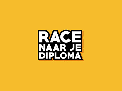 Race naar je diploma 3d black black white board game boardgame contrast logo orange shadow text text logo yellow