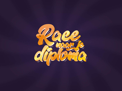 Race naar je diploma board dark game gold golden gradient logo 3d purple shadow sunburst tea logo text text logo