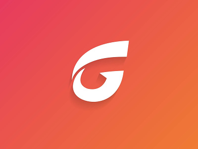 Gaze logo g gradient gradient icon logo orange red shadow white