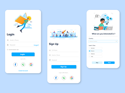 Education App Login page UI Design